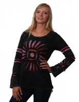 Extravaganter Vintage Pullover Hippe Goa Psy Fee Stonewashed
