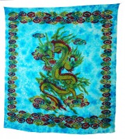 Gro�es Dekotuch Tagesdecke Wandbehang Drachen Dragon Tuch Goa