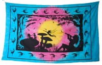 Tagesdecke Wandbehang Psy Fairy Magic Mushroom Tuch Goa