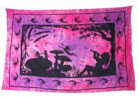 Tagesdecke Wandbehang Psy Fairy Magic Mushroom Tuch Goa