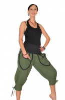 3/4 Baumwoll Ethno Pluderhose Pumphose Goa Hippie ALADINHOSE