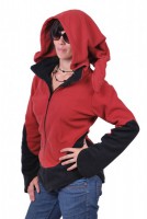 Fleece Jacke mit Zipfelkapuze Goa Psy Hippie Fraggle
