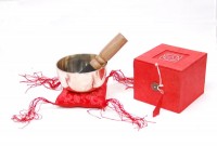 450 Gr OM Klangschale Komplettset in Geschenkbox
