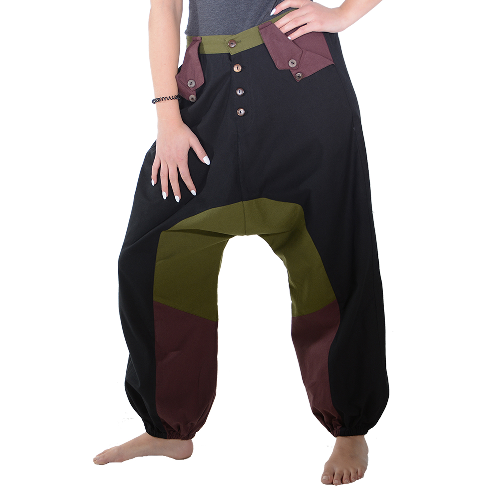 Aladin-Pump-Pluder-Hose goa ethno hippie Indien Harem pantalon Jumpsuit 2.Wahl 